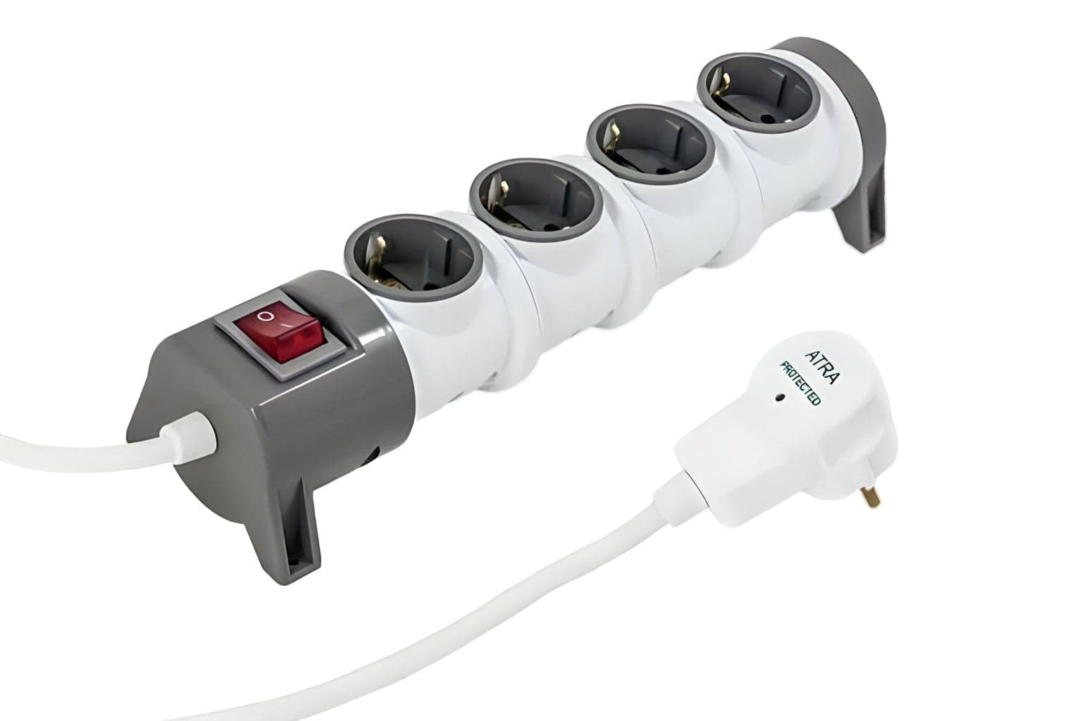 Four-socket power strip 7152 with grey sockets